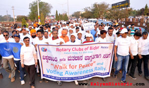 113th Rotary Anniversary walk for peace event in bidar